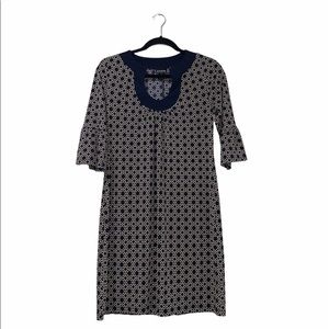 EN Focus studio bohemian dress blue and beige sz 6